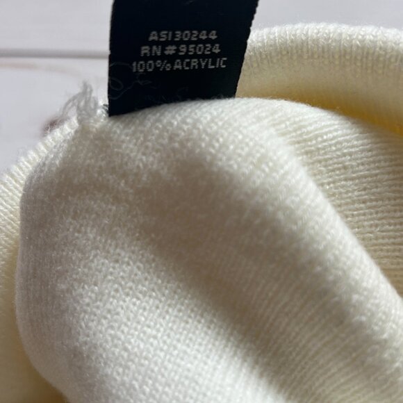 Catturd Beanie – Off White with Black Embroidery One Size - Picture 4 of 5